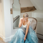 blue wedding dress
